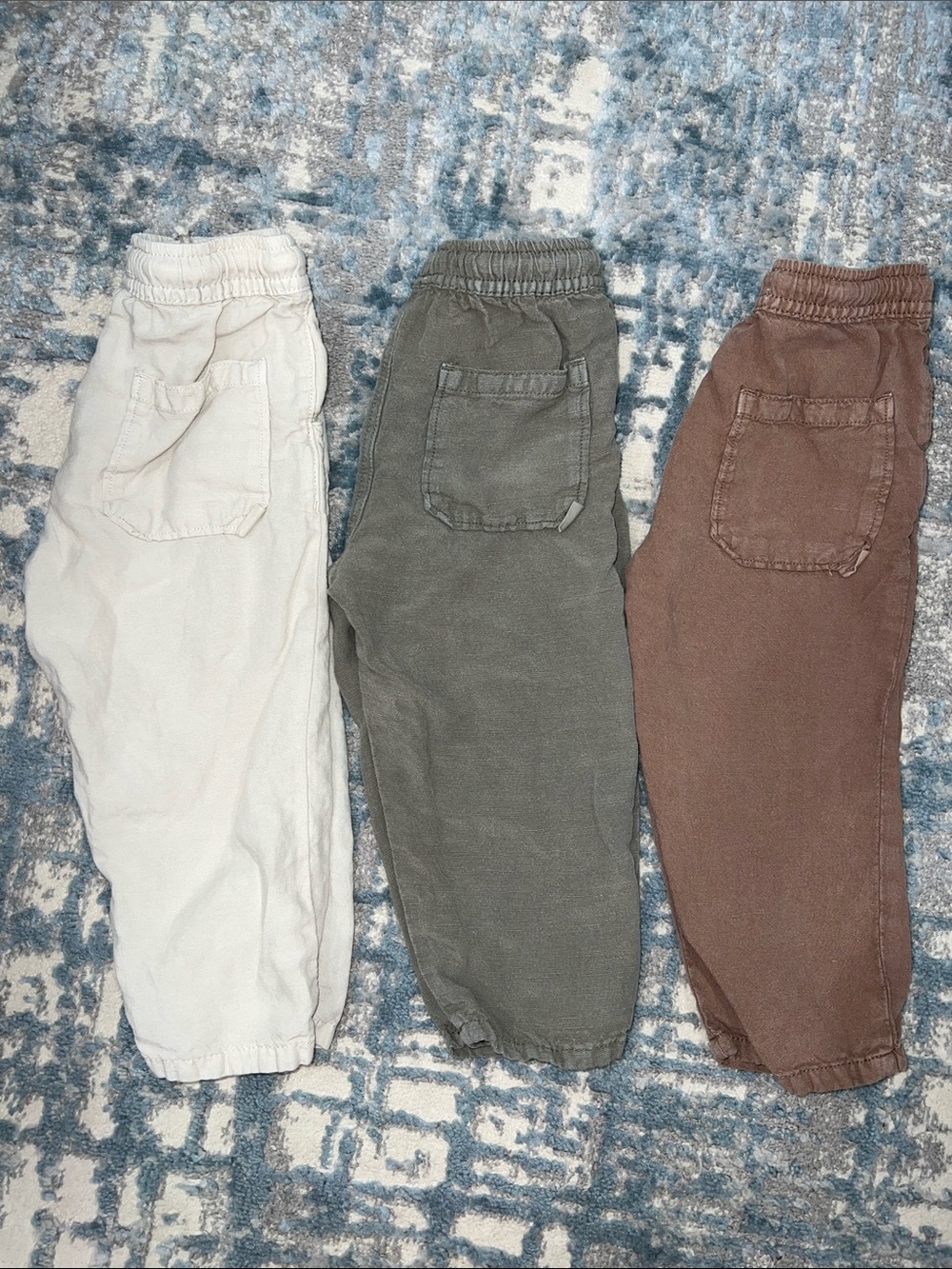 Zara Kids 3pair Linen blend Elastic Waist straight  Pants